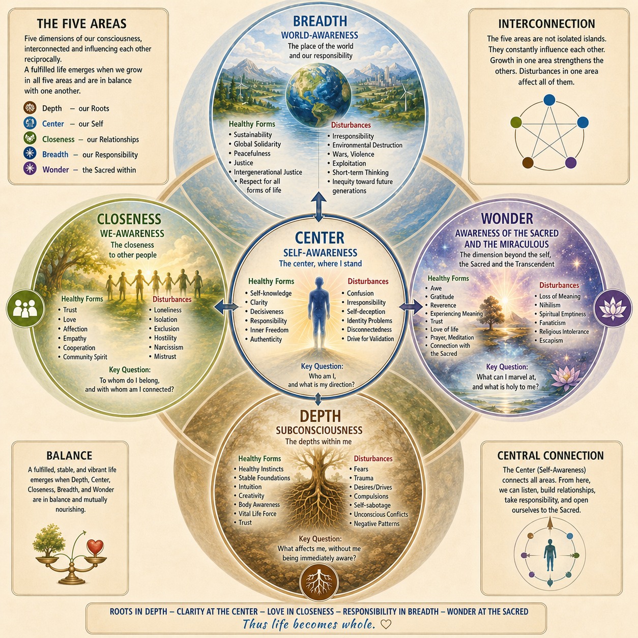 The five areas of consciousness The five areas of consciousness