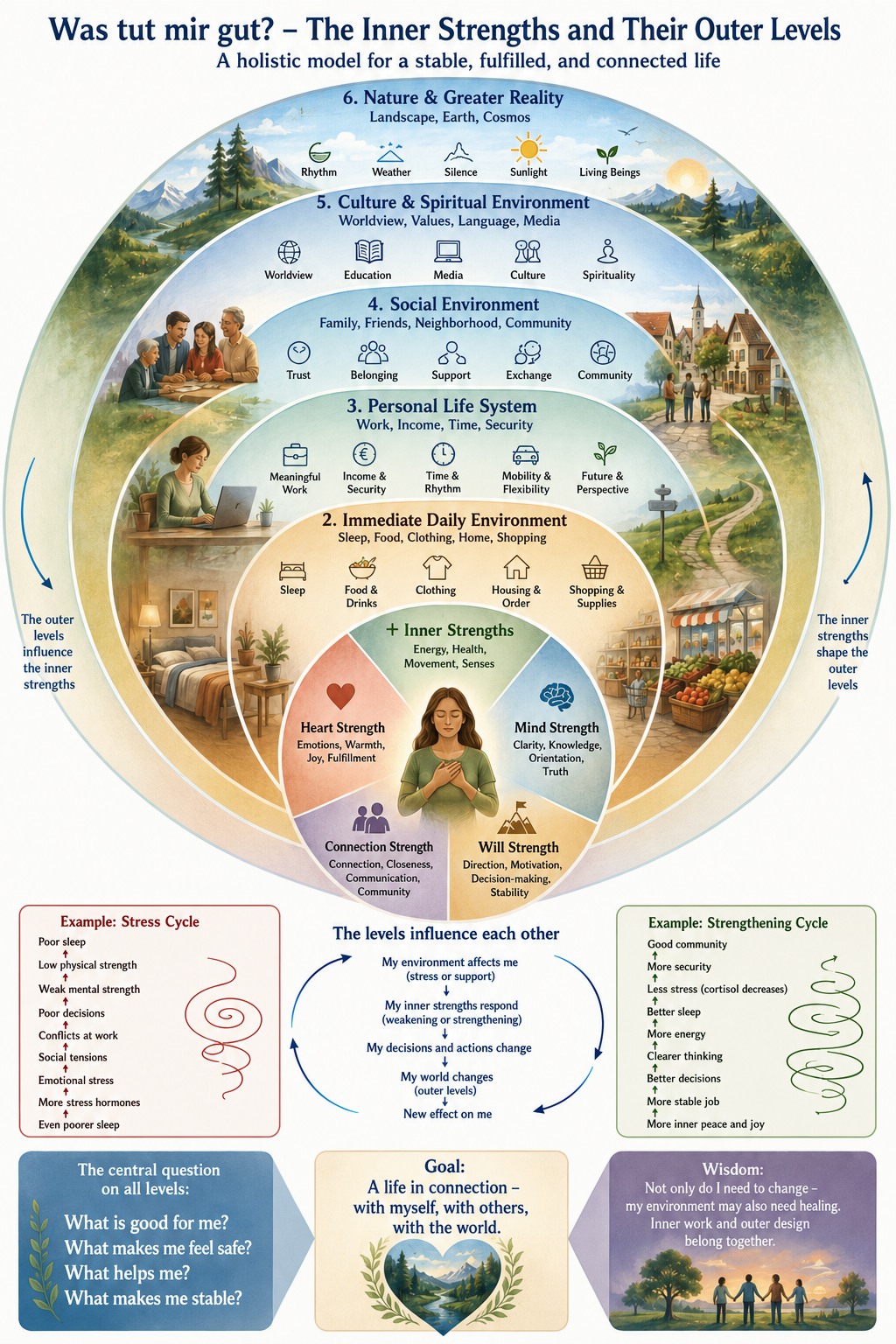 Inner strengths and their outer levels Inner strengths and their outer levels