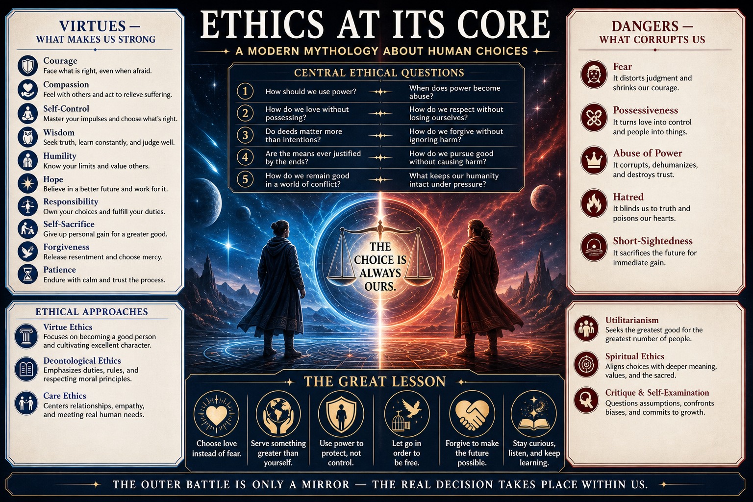 Ethics at Its Core — an original cosmic ethics infographic