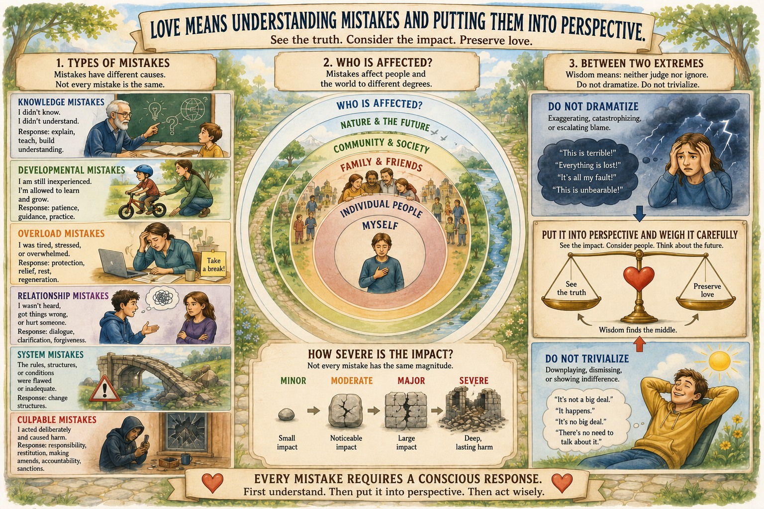 Understanding mistakes and putting them into perspective