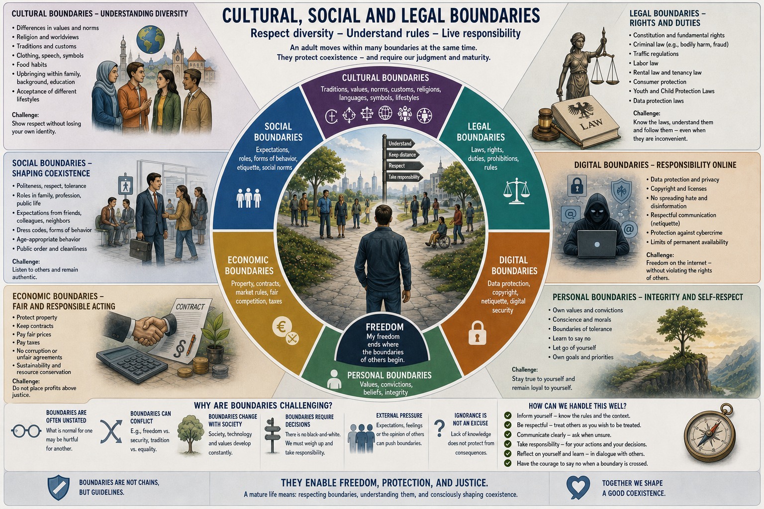 Cultural, social, economic, legal, digital, and personal boundaries Cultural, social, economic, legal, digital, and personal boundaries
