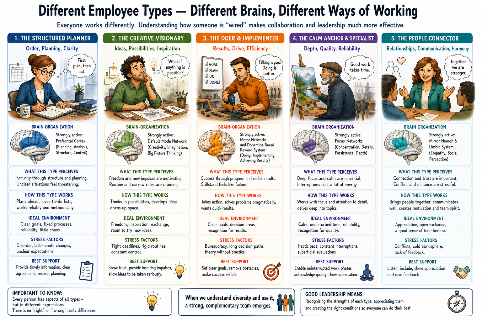 Different Employee Types — Different Brains, Different Ways of Working