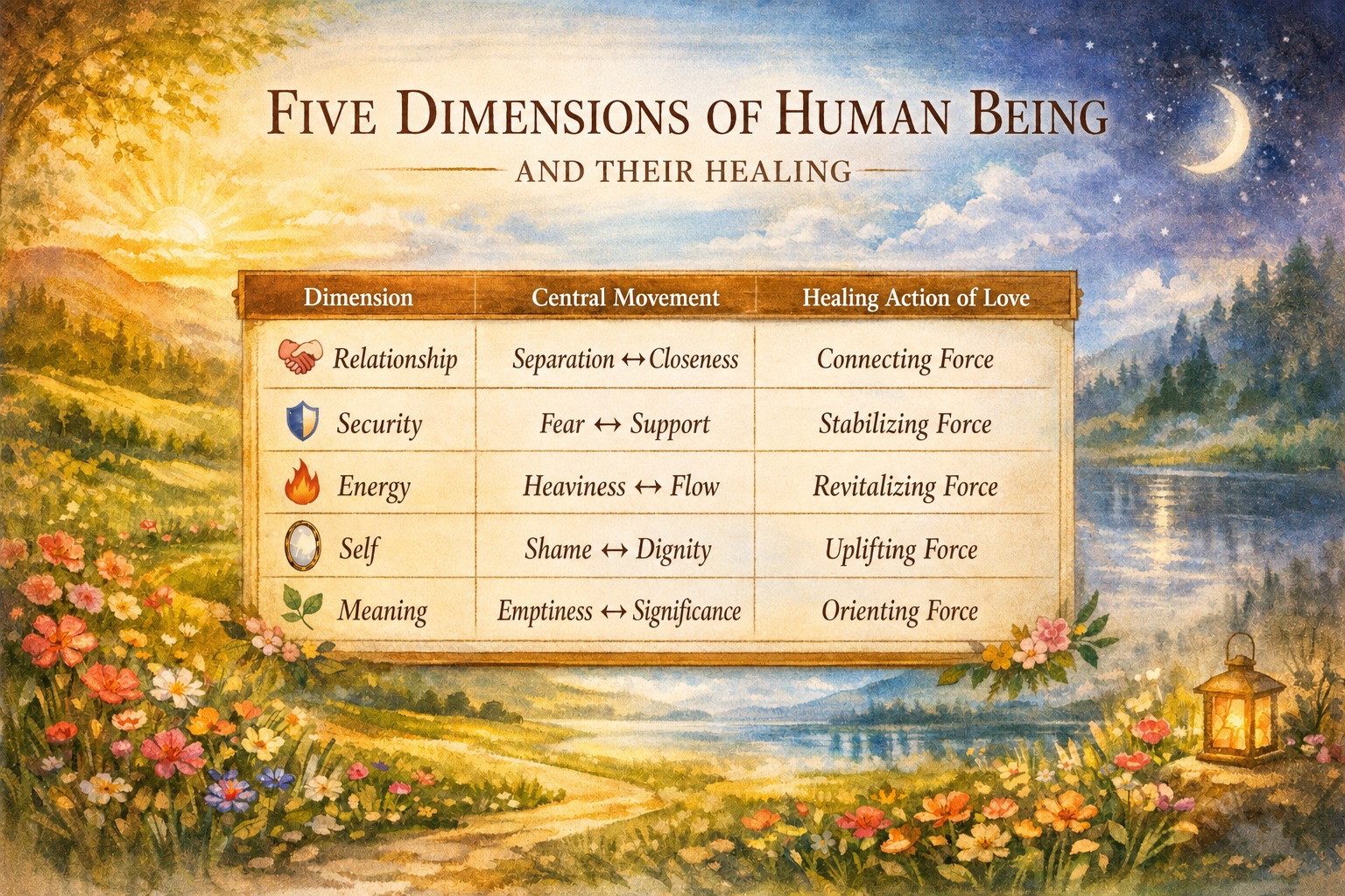 Five Dimensions of Human Being and Their Healing