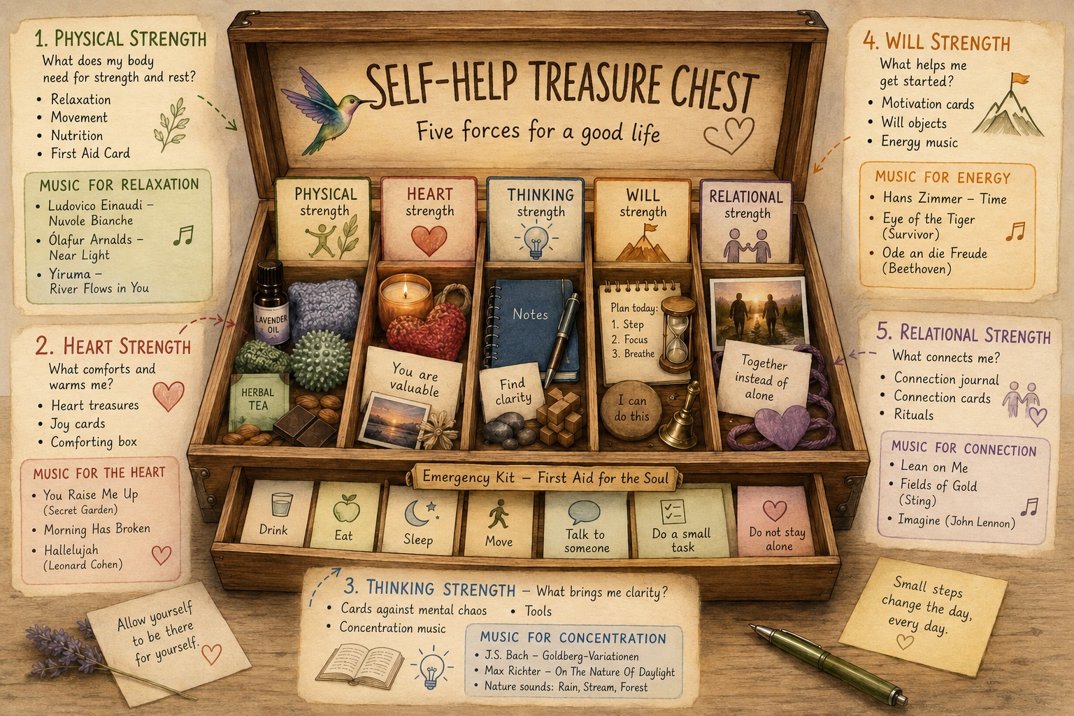 Self-Help Treasure Chest — Five Forces for a Good Life