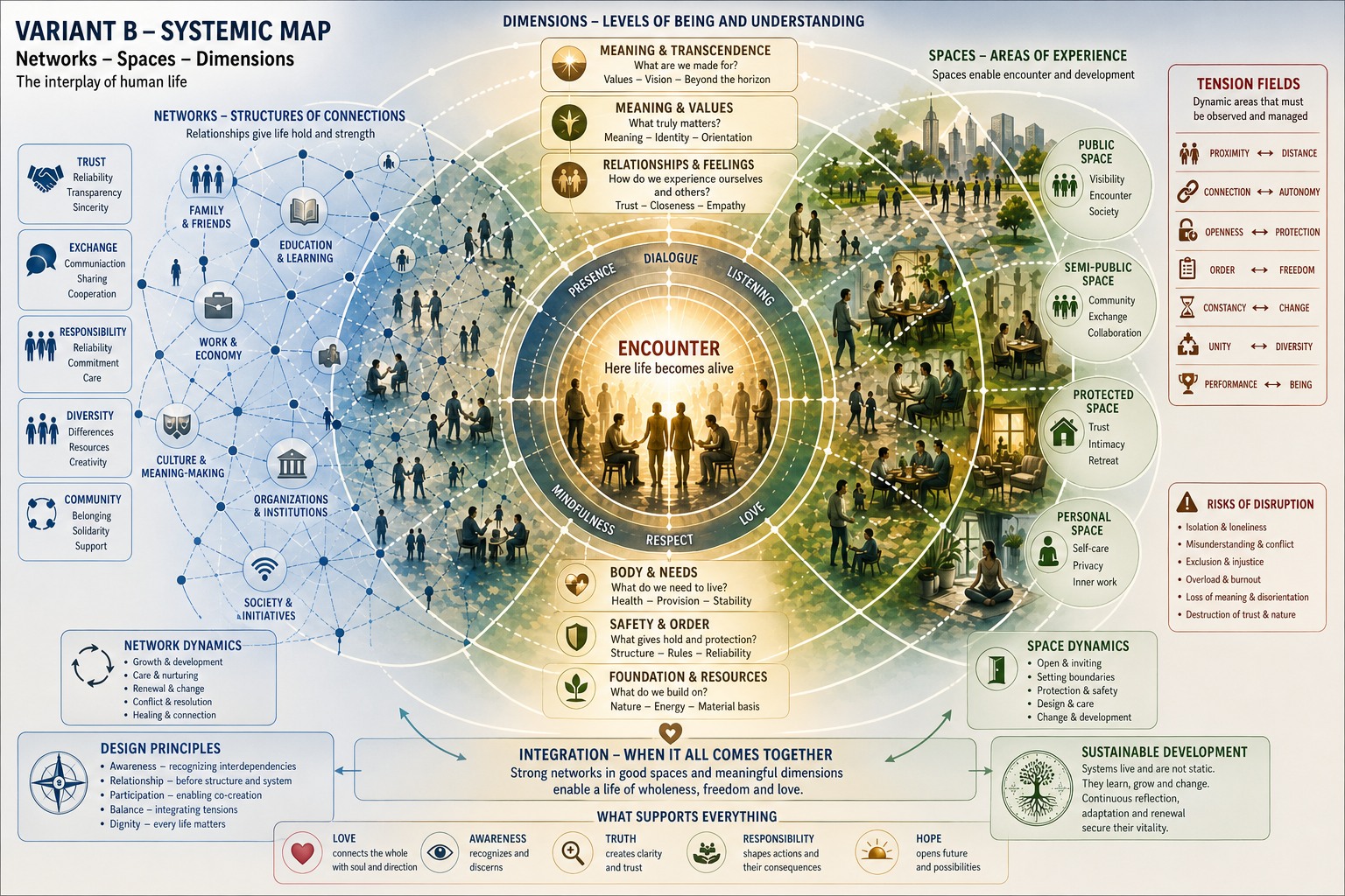 Systemic map — networks, spaces, dimensions Systemic map — networks, spaces, dimensions