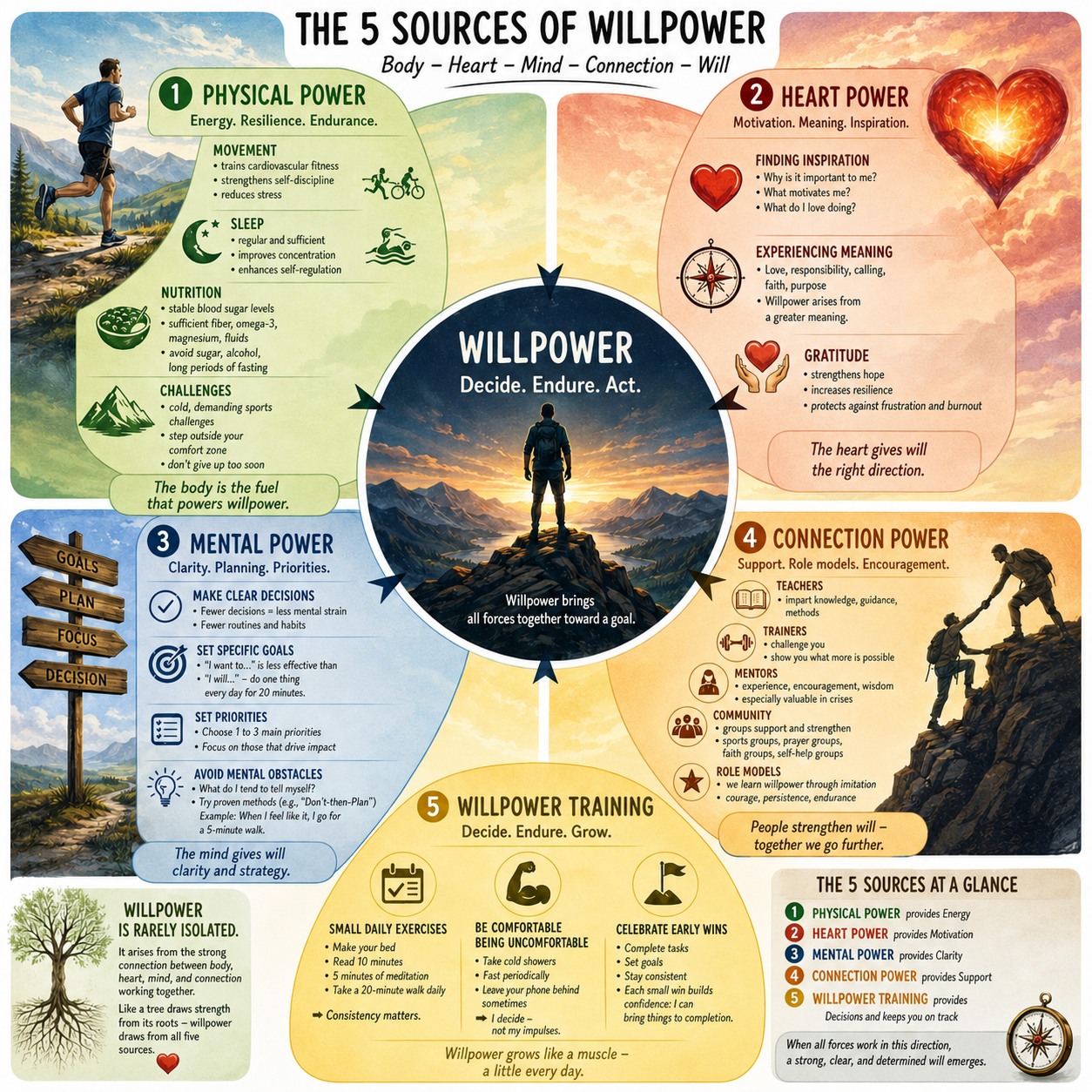 Five Sources of Will Force