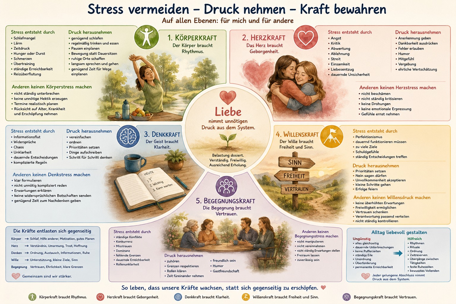 Entlasten und Druck reduzieren gibt Kraft und Tiefe!