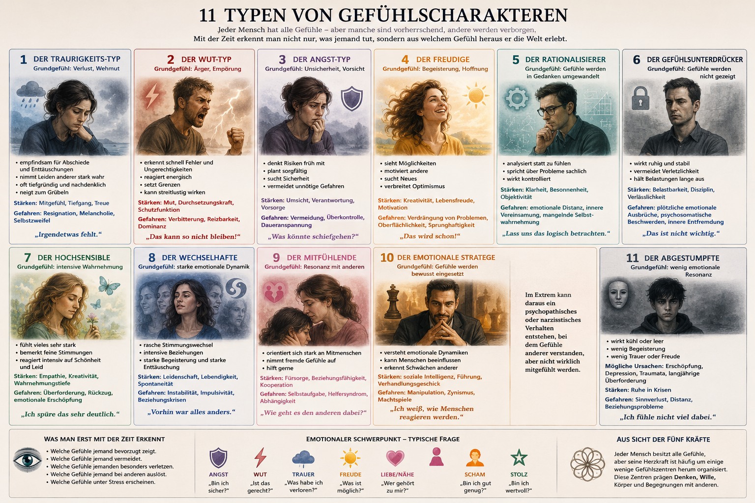 Charaktertypen (Man kann mehrere Schwerpunkte haben!)
