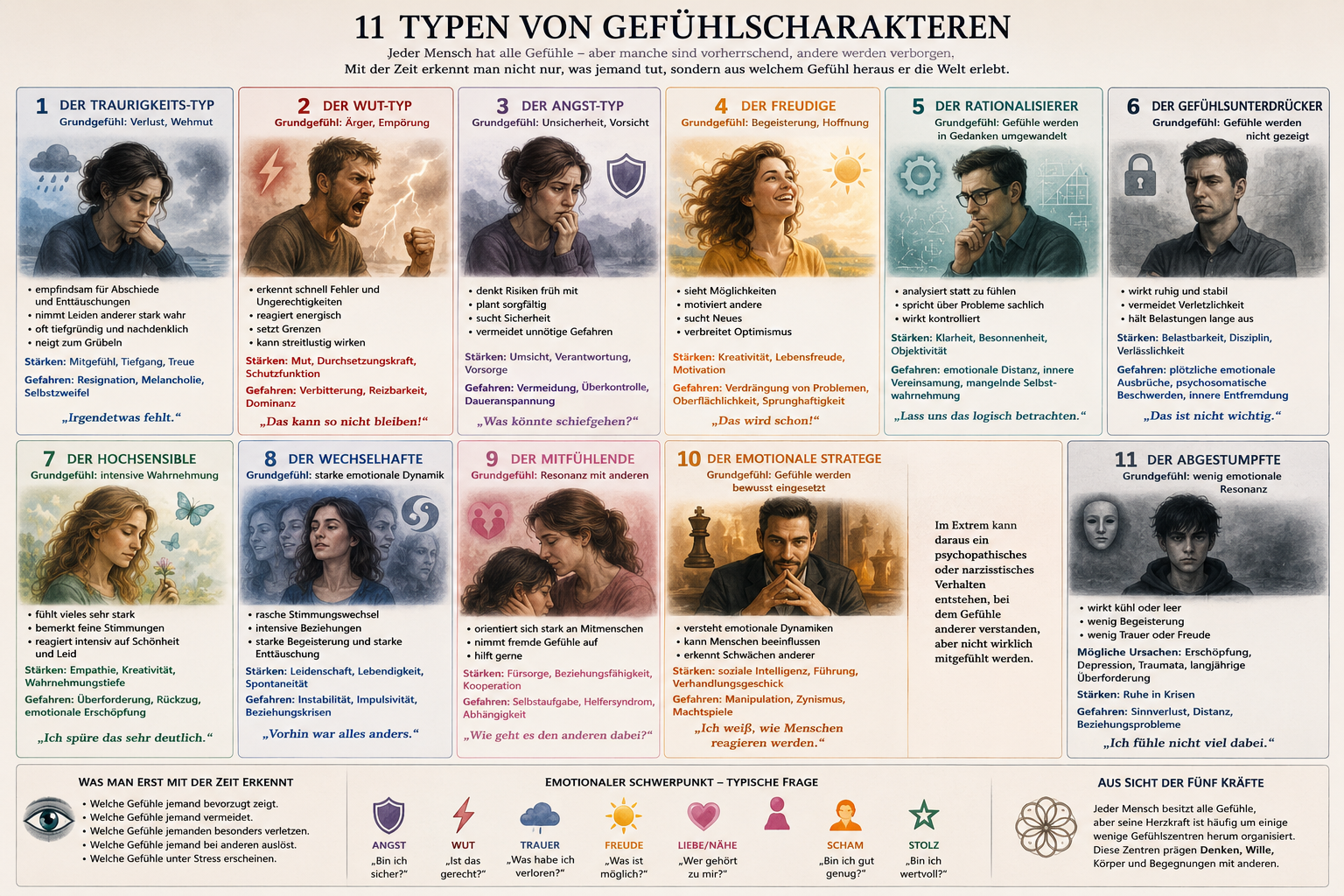 Charaktertypen (Man kann mehrere Schwerpunkte haben!)