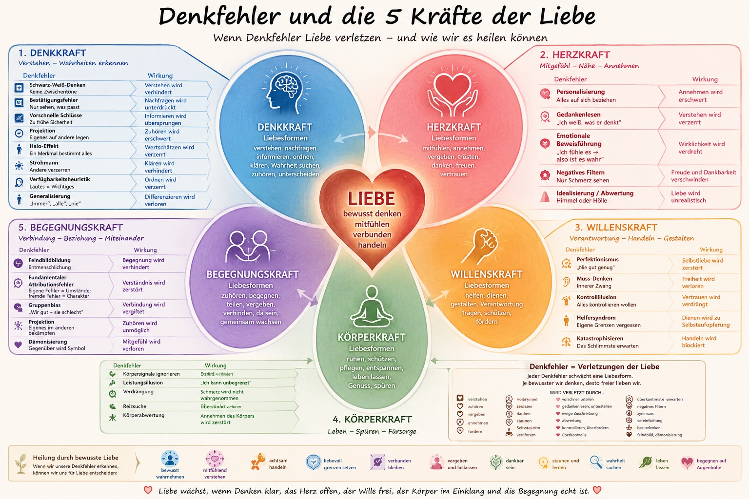 Denkfehler betreffen alle unsere Grundkräfte und blockieren uns!