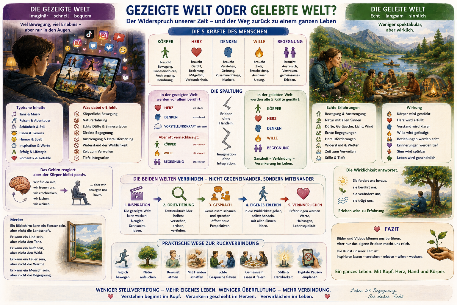 DEIN Leben SELBST leben und erleben, nicht nur digital das Leben anderer gezeigt bekommen!