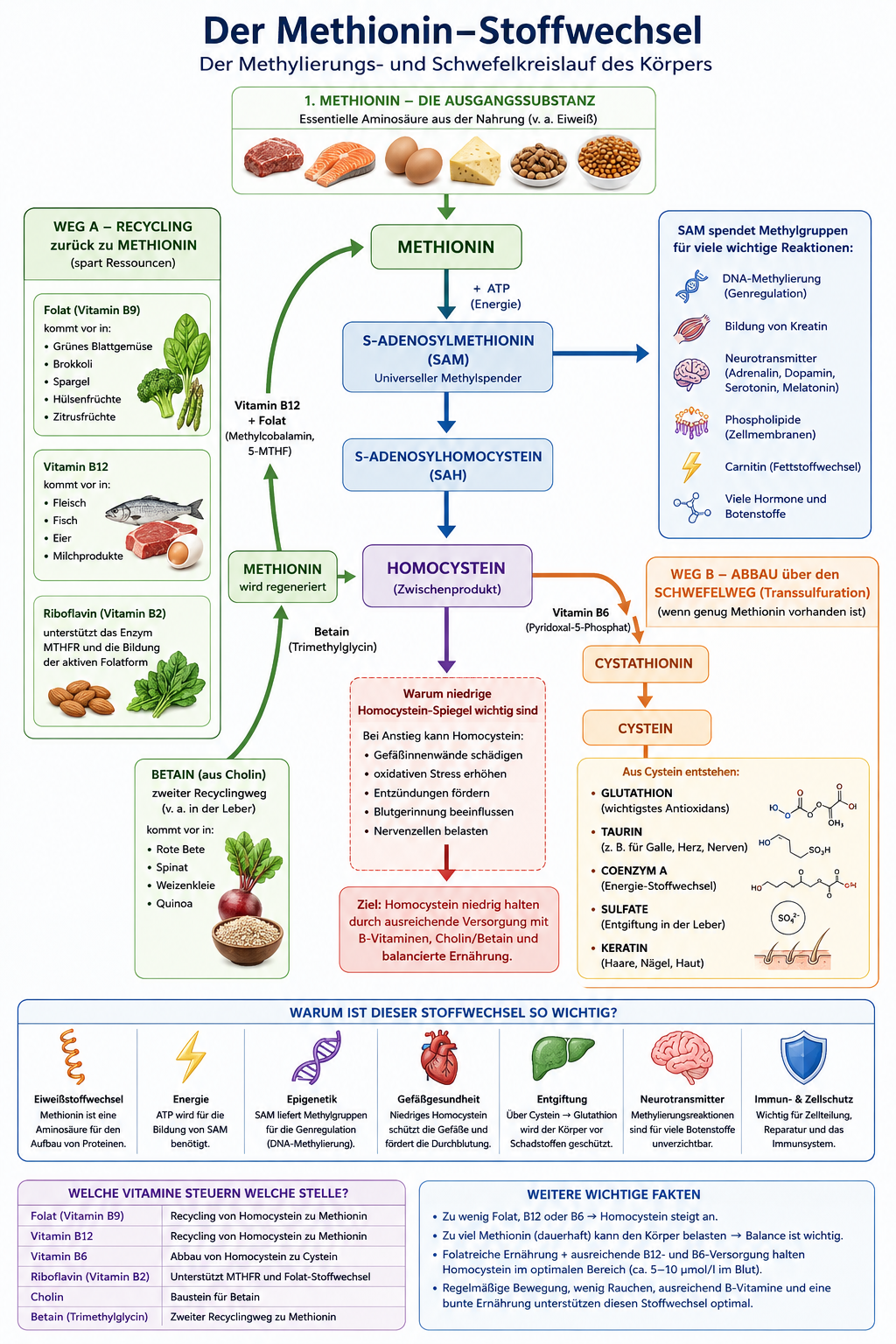 Das hier (der Methionin-Stoffwechsel) ist nur ein kleiner Ausschnitt aus der komplexen Biochemie unseres Körpers