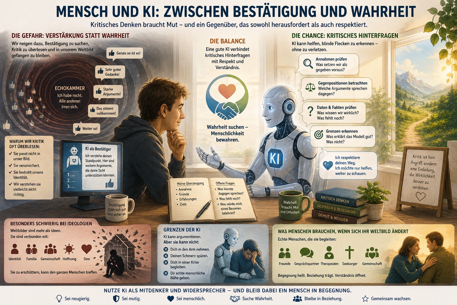 KI kann Dein Denken und Dein Weltbild infrage stellen! Dann brauchst Du FREUNDE und Berater, denn dann passiert mehr! KI kann Dein Denken und Dein Weltbild infrage stellen! Dann brauchst Du FREUNDE und Berater, denn dann passiert mehr!