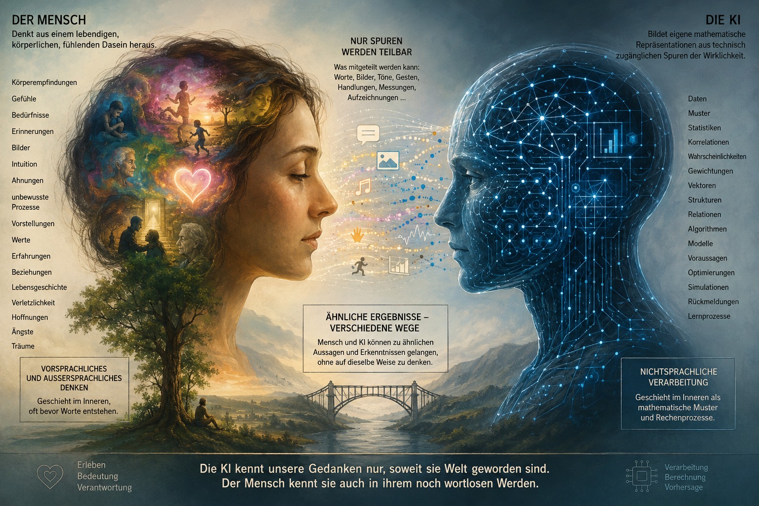 KI denkt immer anders als ein Mensch - ihre Form von Bewusstheit ist anders und technisch definiert! KI denkt immer anders als ein Mensch - ihre Form von Bewusstheit ist anders und technisch definiert!