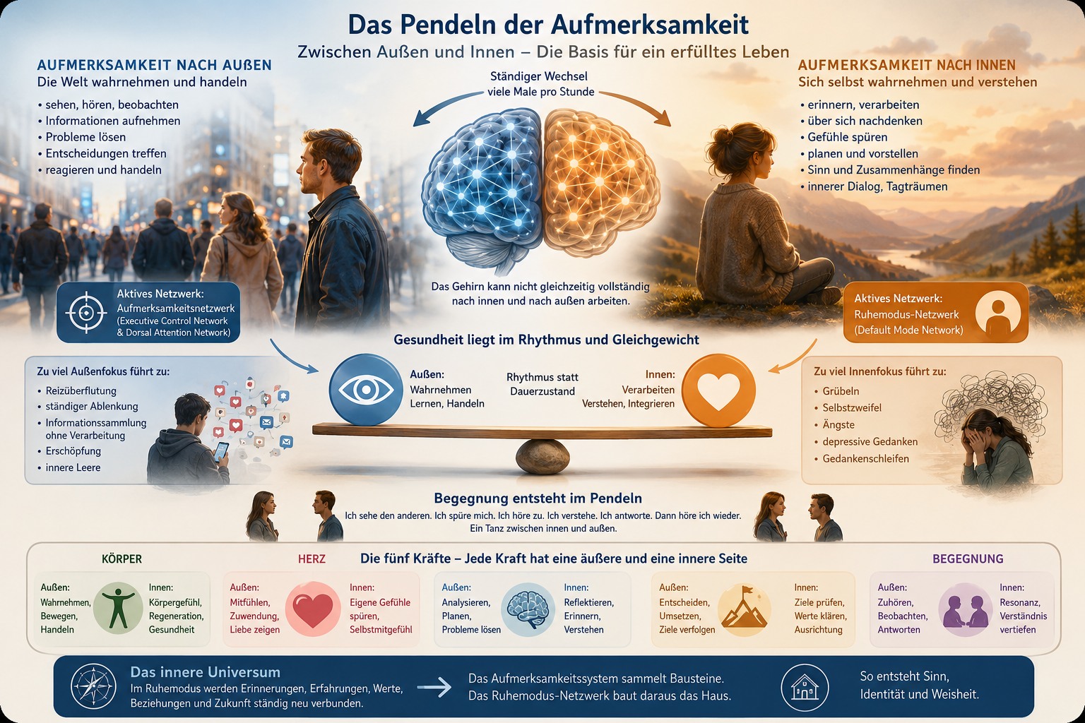 Aufmerksamkeit schwingt zwischen ihrer Ausrichtung nach innen und außen Aufmerksamkeit schwingt zwischen ihrer Ausrichtung nach innen und außen