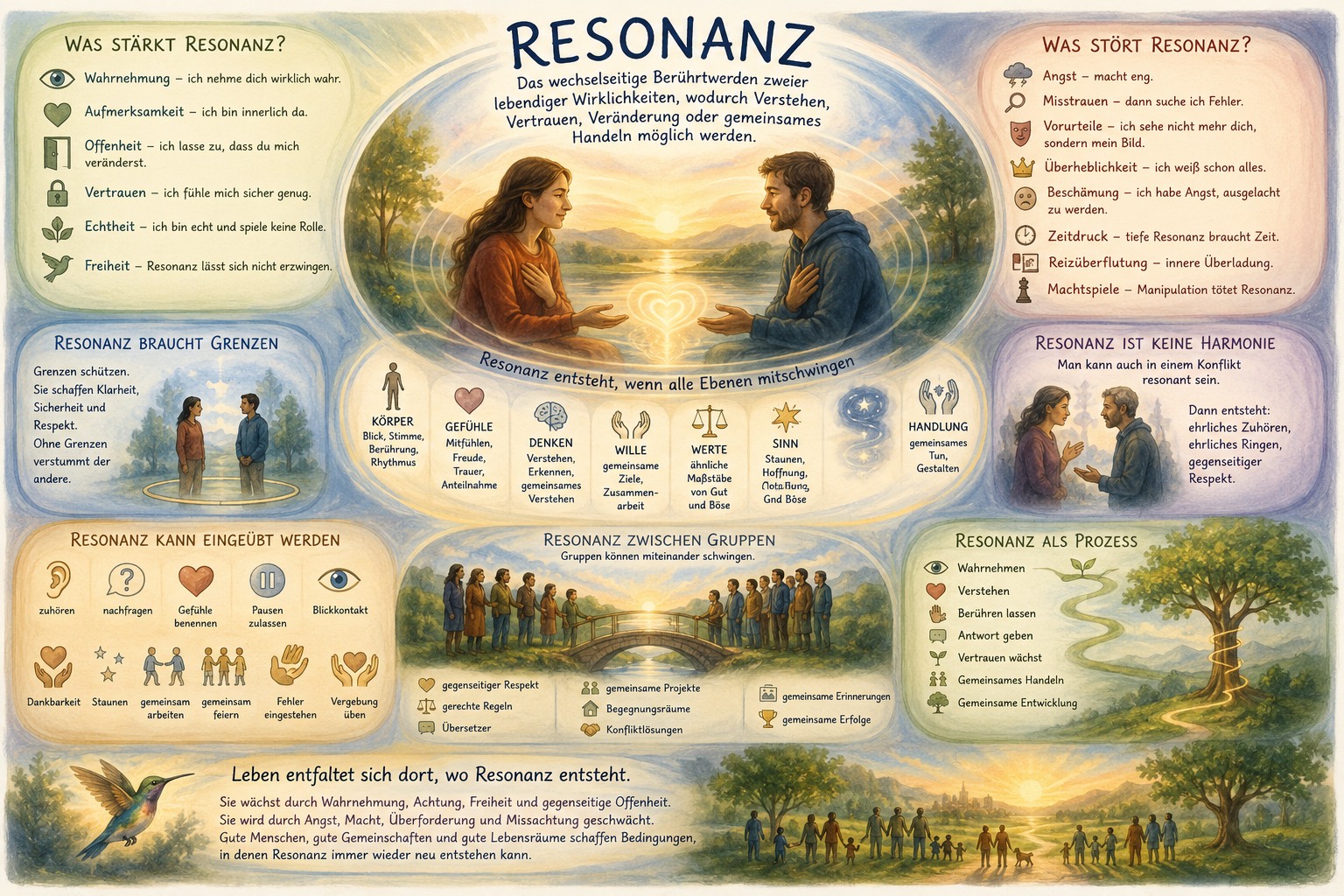 Resonanz - Einstimmung - Mitschwingen - Wiedergeben - Antworten - Inspirieren - Ausklingen lassen