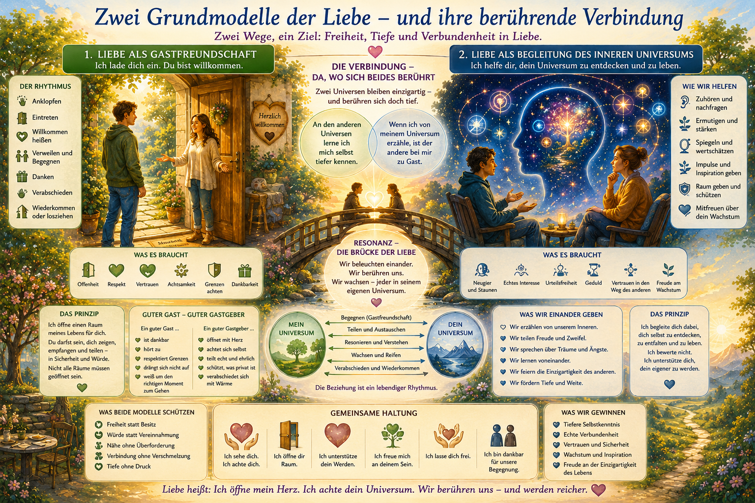 Liebe als Gastfreundschaft, als Resonanz verschiedener innerer Universen und als gegenseitige Unterstützung inneren Erlebens und Wachsens