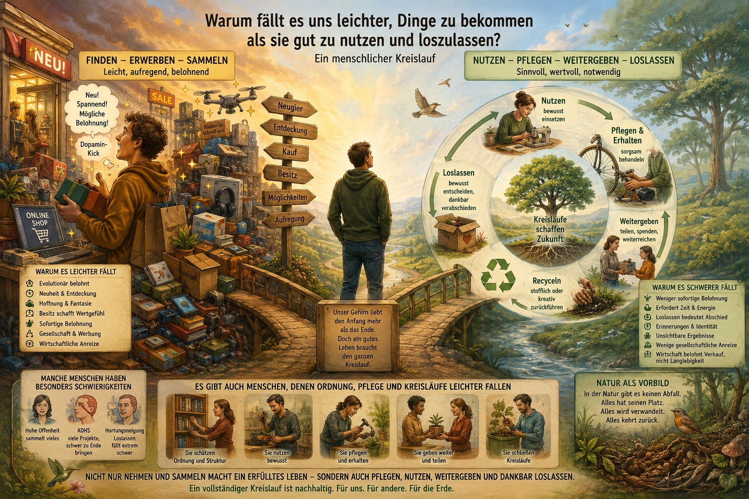 Warum es den meisten Menschen leichter fällt immer neues zu kaufen als das vorhandene zu ordnen und zu pflegen.