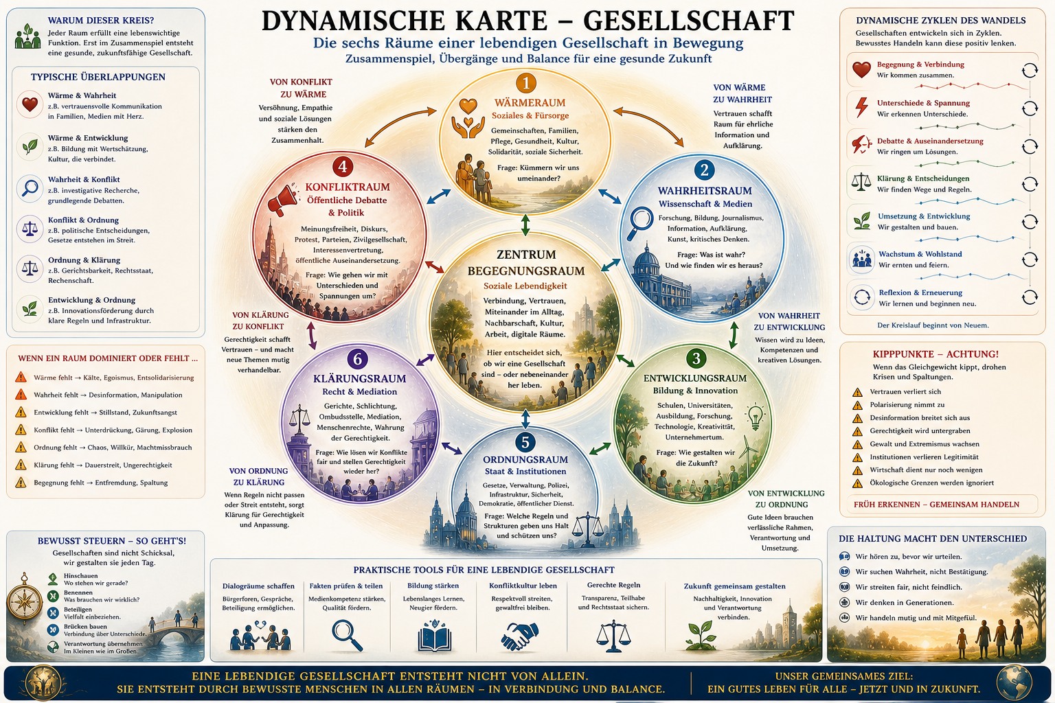 Die sechs Räume einer lebendigen Gesellschaft (Variation)
