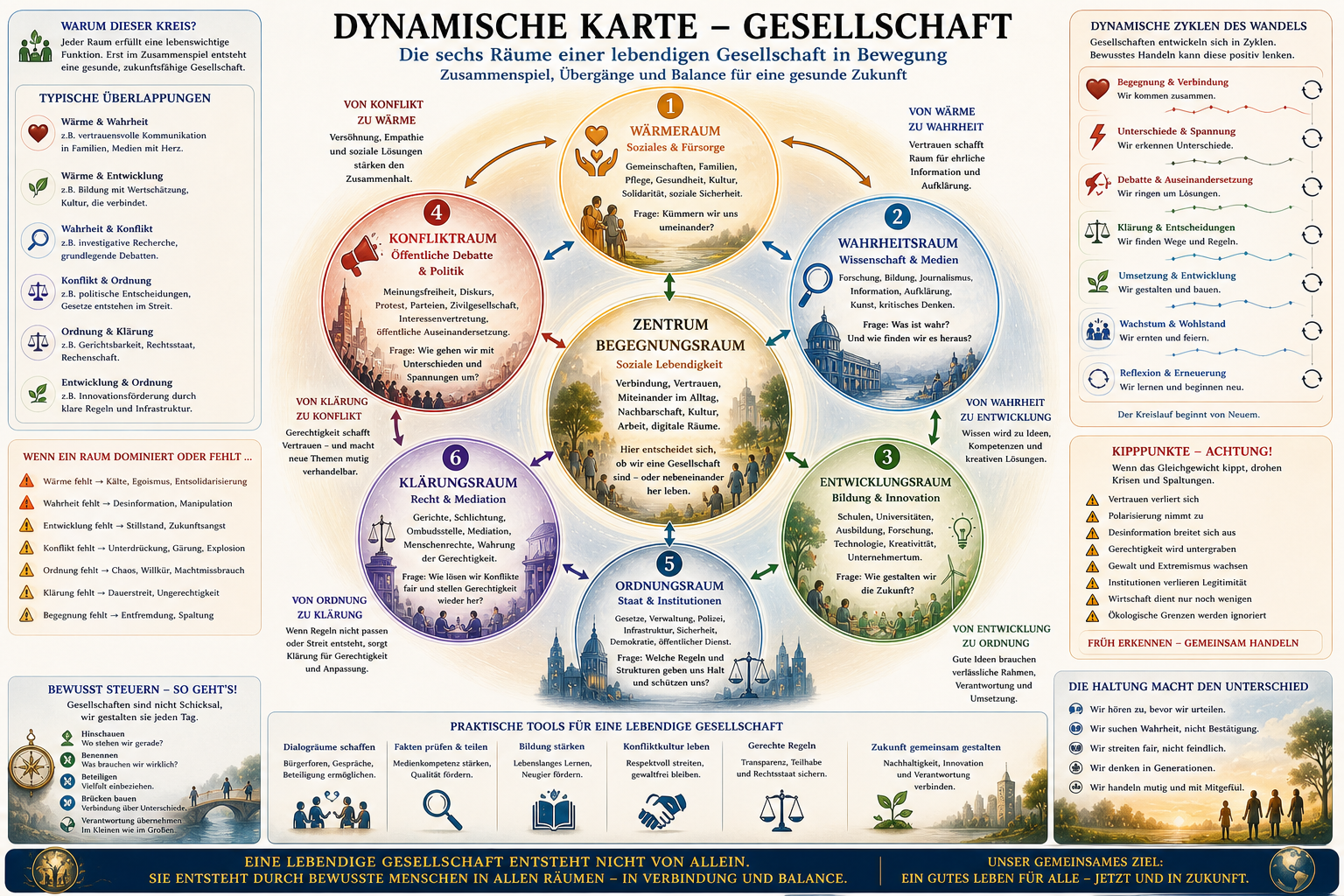 Die sechs Räume einer lebendigen Gesellschaft (Variation)