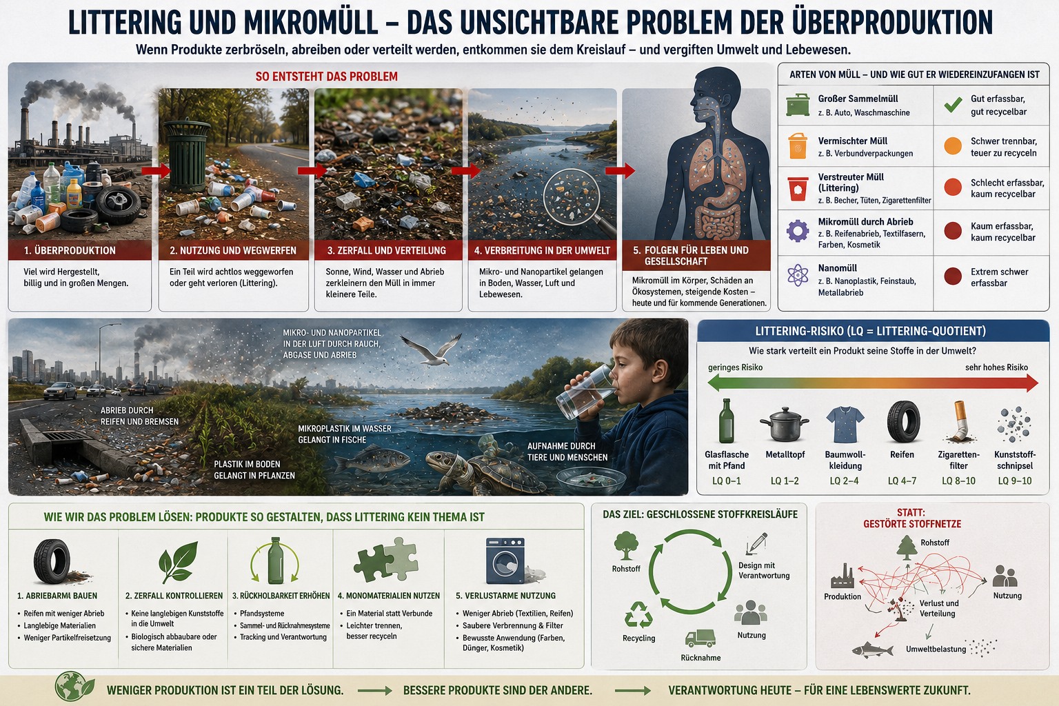 Schnell wird alles zu Müll und dieser verteilt sich als Mikromüll und Nanomüll überall. Schnell wird alles zu Müll und dieser verteilt sich als Mikromüll und Nanomüll überall.