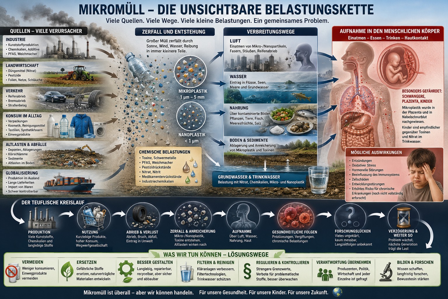 Der Wege des Mikromülls in der Umwelt zurück zu uns Der Wege des Mikromülls in der Umwelt zurück zu uns