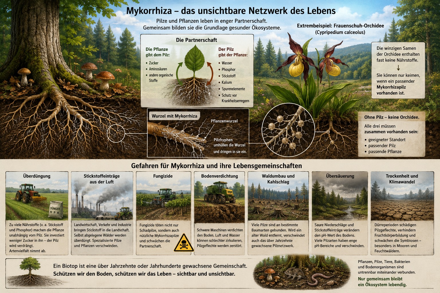 Wurzelpilze sind besonders für seltene Pflanzen enorm wichtig und empfindlich Wurzelpilze sind besonders für seltene Pflanzen enorm wichtig und empfindlich