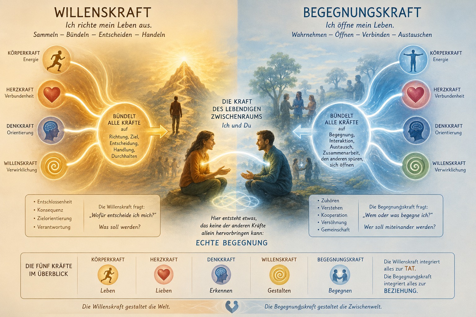Willenskraft und Begegnungskraft ähneln sich und sind dennoch sehr verschieden!