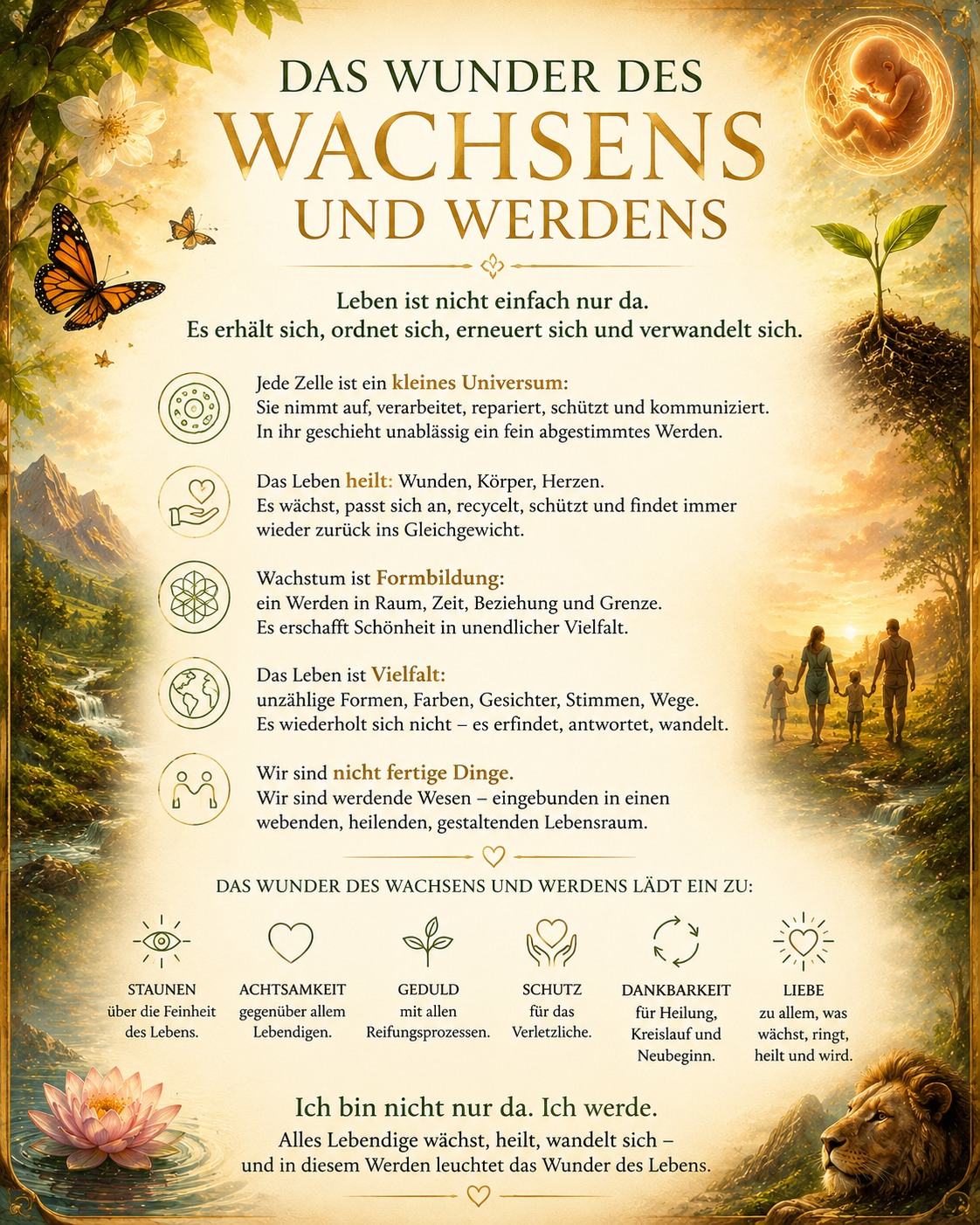 Das Wunder des WACHSENS und WERDENS Das Wunder des WACHSENS und WERDENS